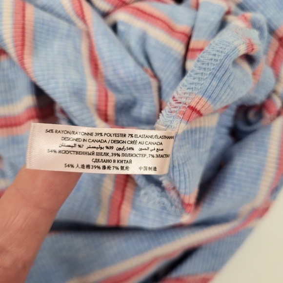 La Vie en Rose romper striped ruffles short rayon short sleeve summer spring - Picture 4 of 14